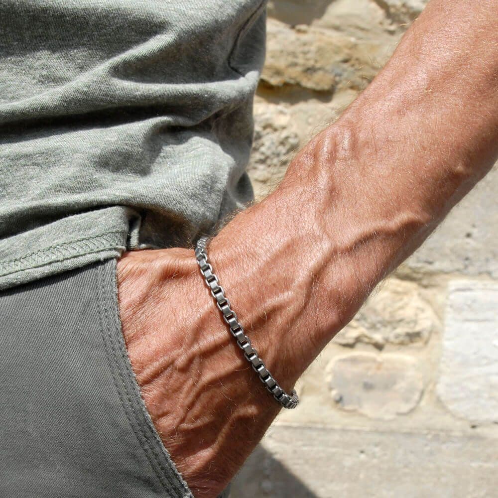 Men's Titanium Box Link Bracelet