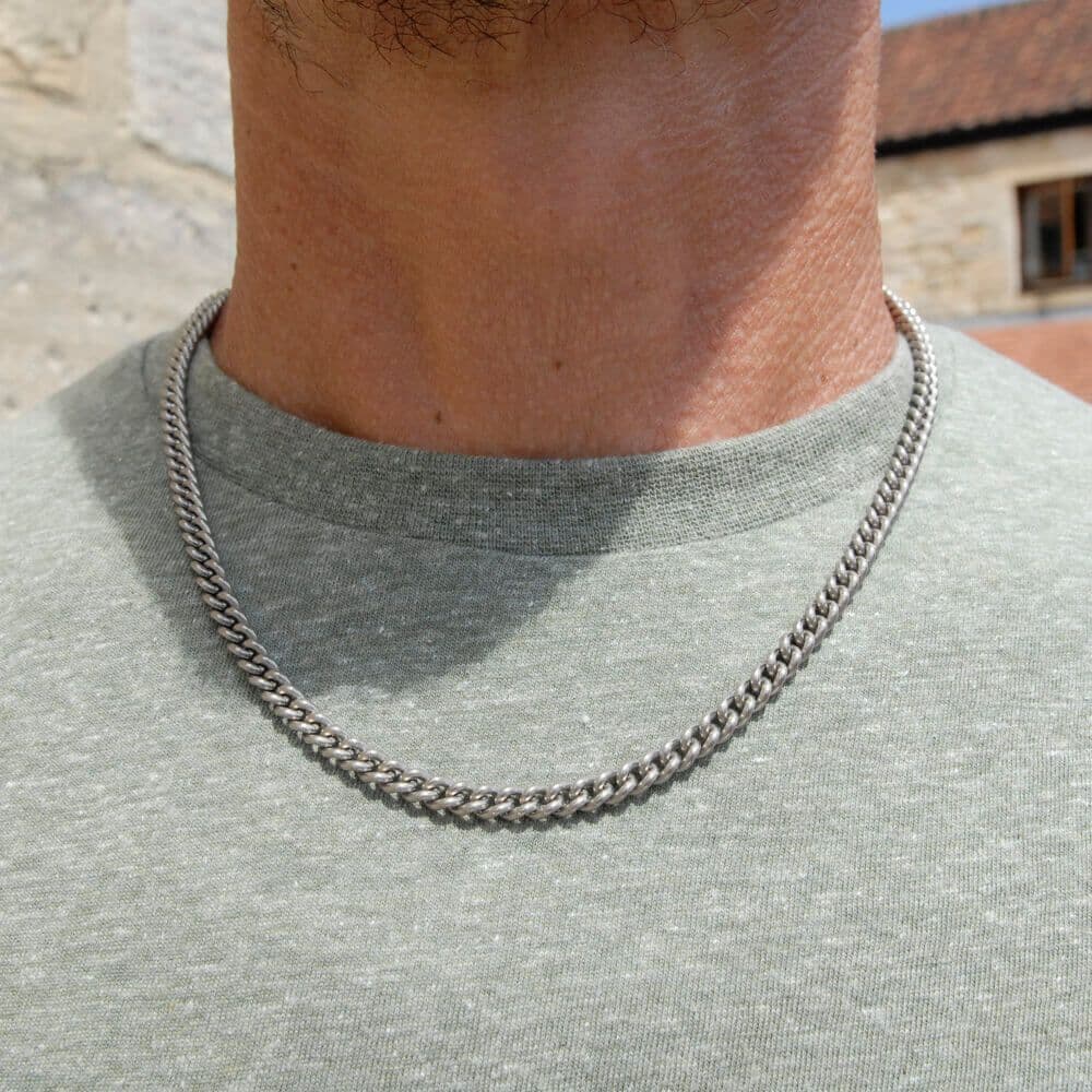 Men's Titanium Curb Necklace Chain