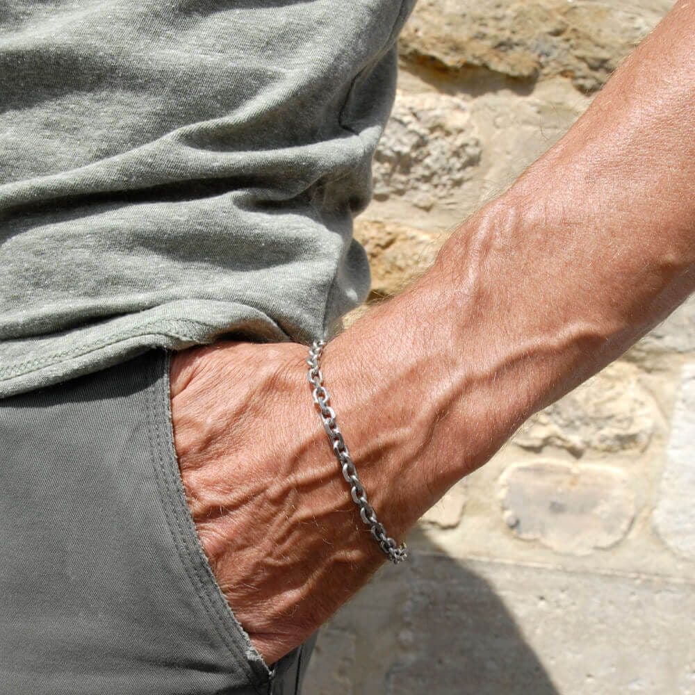 Men's Titanium Faceted Trace Bracelet