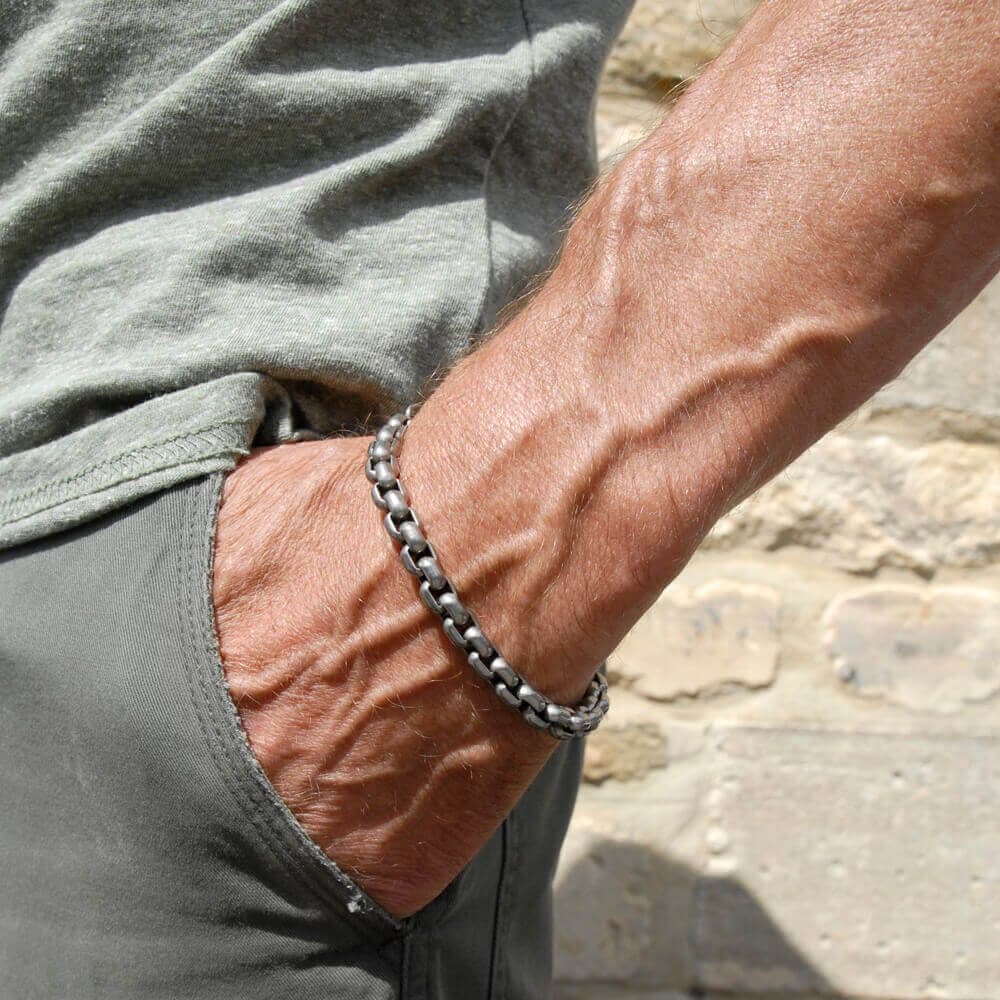 Men's Titanium Venetian Inka Belcher Bracelet