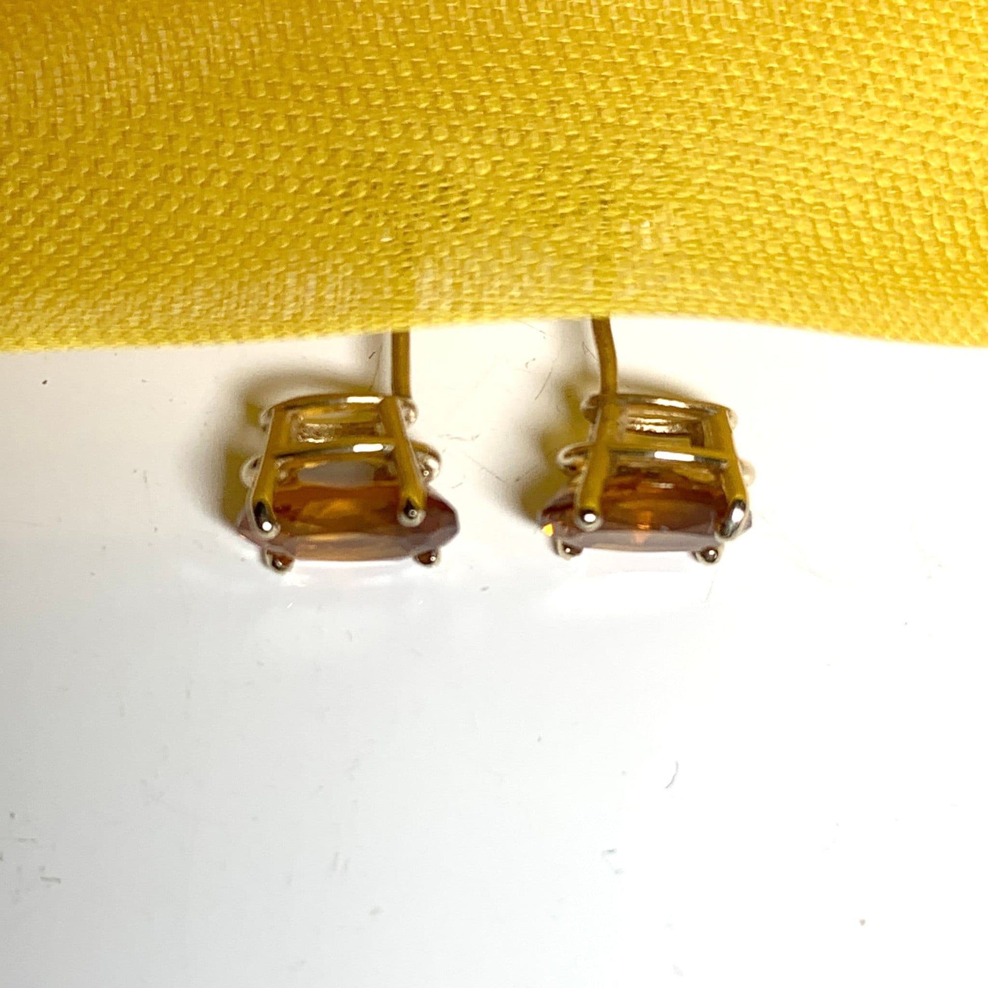 Oval dark citrine gold earrings