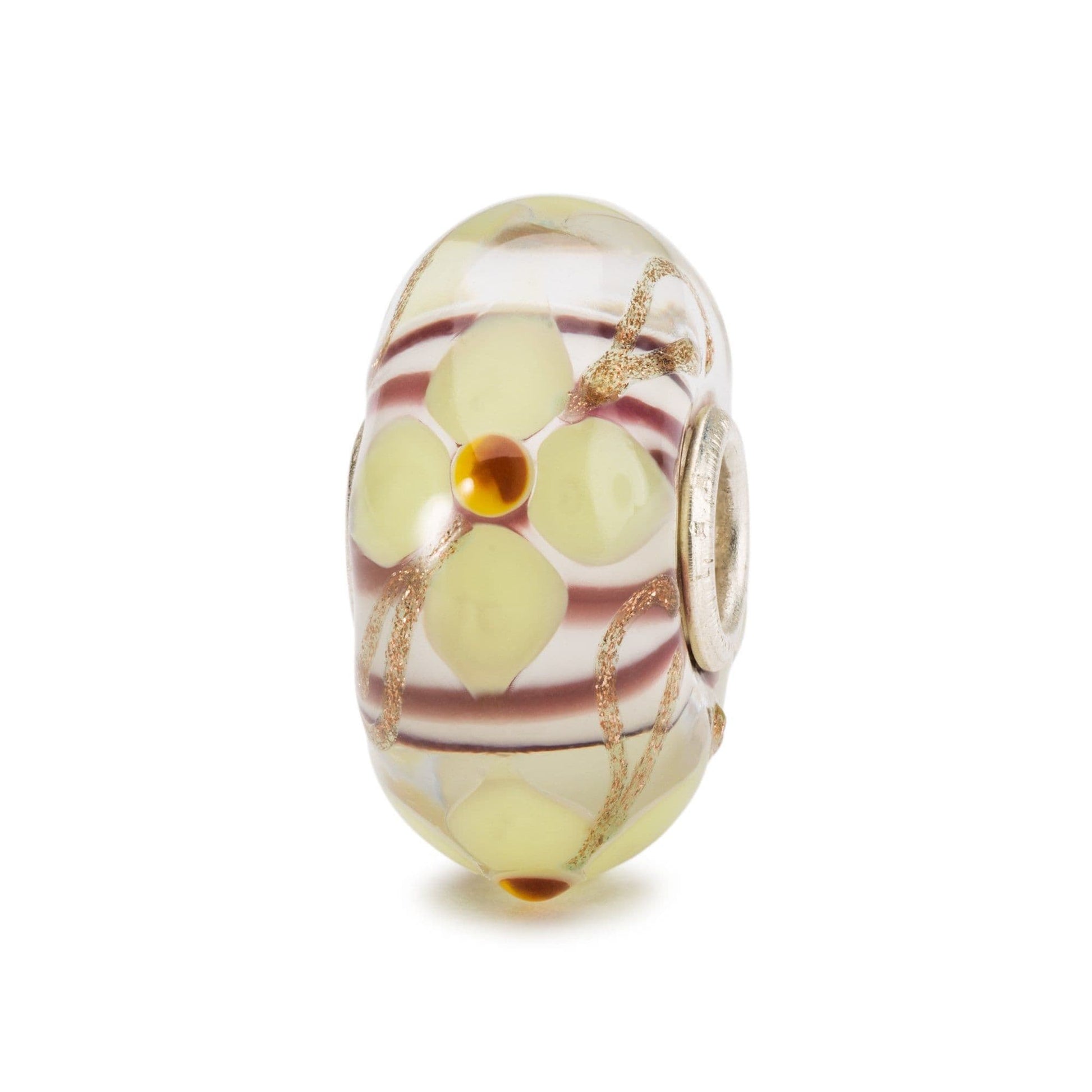 Pastel Flower Decor Trollbeads TGLBE-20136 Glass Bead