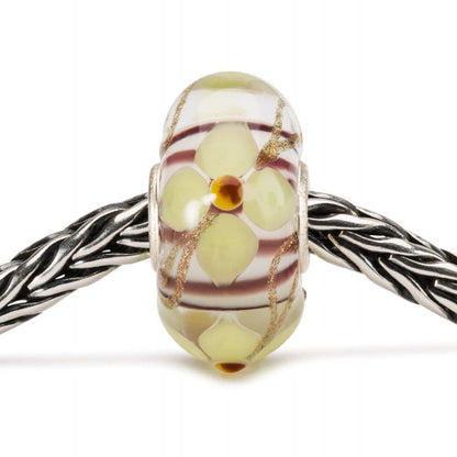 Pastel Flower Decor Trollbeads TGLBE-20136 Glass Bead