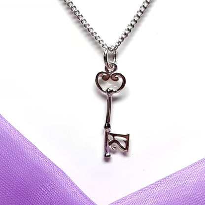 21st Key necklace sterling silver pendant necklace or charm