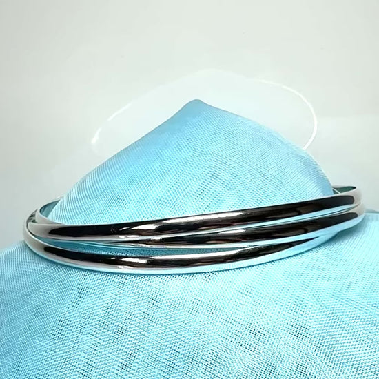 Triple sterling silver Russian wedding bangle