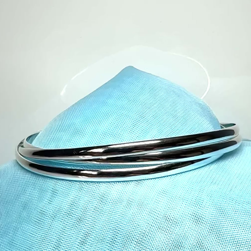 Triple sterling silver Russian wedding bangle