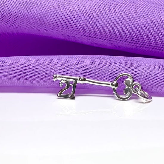 21st Key Birthday sterling silver charm