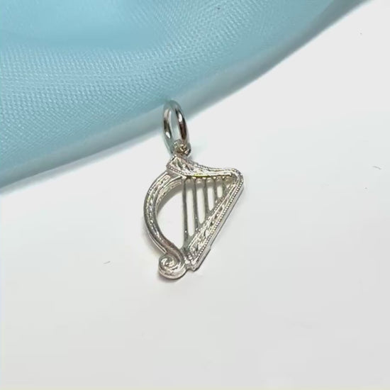 Harp Charm Sterling Silver