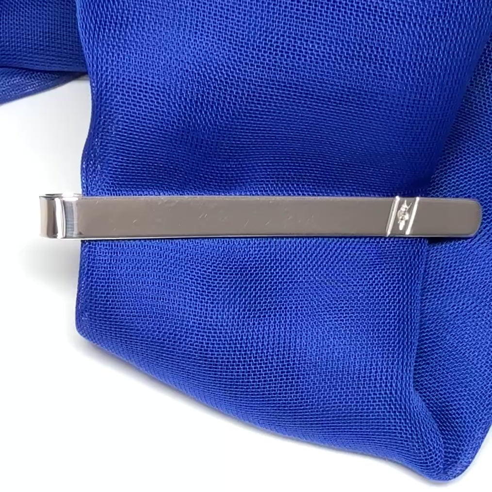 Tie Bar Sterling Silver Diamond Set Tie Clip Bar