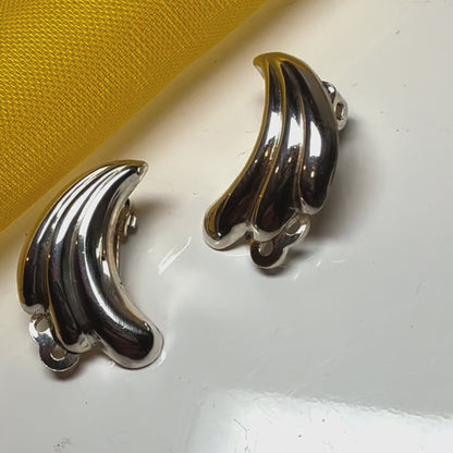 Swirl clip on earrings sterling silver