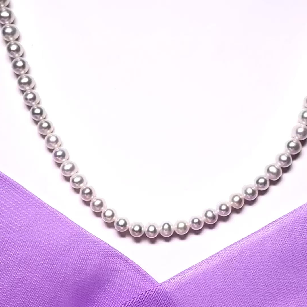 Freshwater cultured pearl single row necklace uniform 4 mm