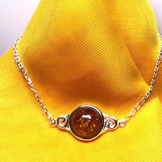 Real amber bracelet fancy round design