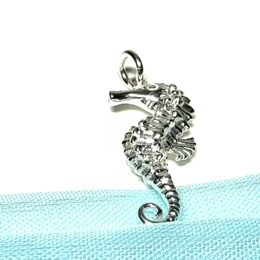 Seahorse Shaped Charm Sterling Silver