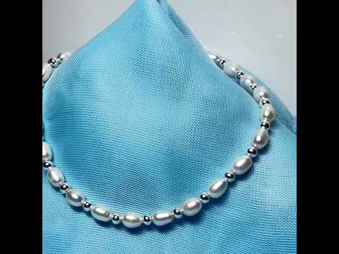 Video of a Bracelet real freshwater and sterling silver oval shaped pearl