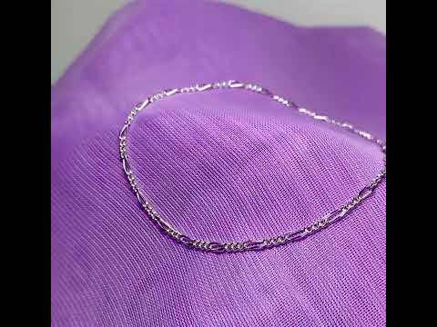 Video of a sterling silver bracelet ladies fine delicate Figaro link design solid