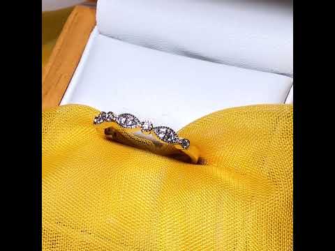 Real round cut diamond eternity ring yellow gold 17 points