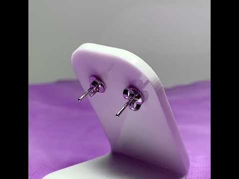 Real purple amethyst butterfly shaped stud earrings sterling silver