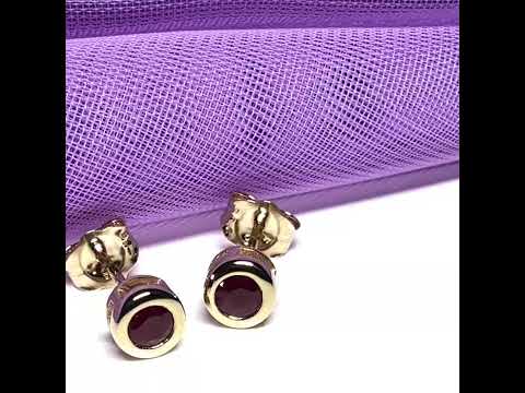 A pair Real Red Ruby Stud Earrings 9ct Yellow Gold – Round Cut 4.5mm | July Birthstone Gift