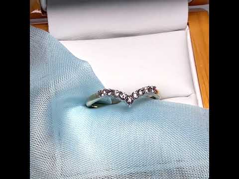 Video of a Yellow Gold Real Diamond Wishbone Shape Ring