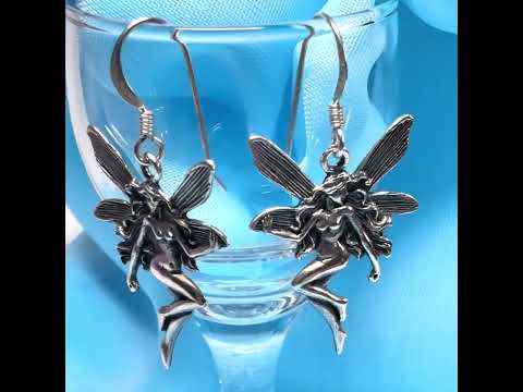 Fairy drop earrings sterling silver drop design