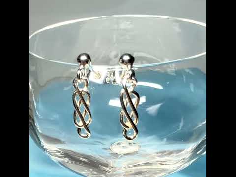 Video of Ladies Celtic drop earrings sterling silver