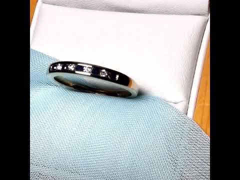 Video of a Yellow Gold Blue Sapphire And Diamond Eternity Ring Channel Set