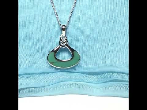 Sterling silver blue turquoise fancy necklace with chain