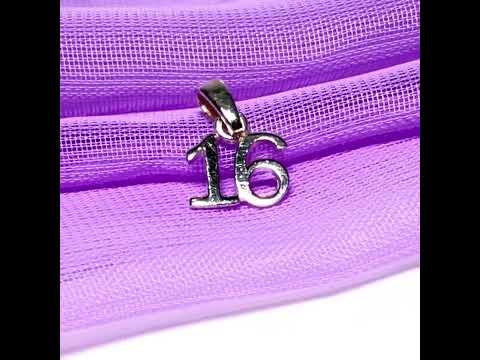 Sweet 16 shaped solid charm sterling silver 16th charm