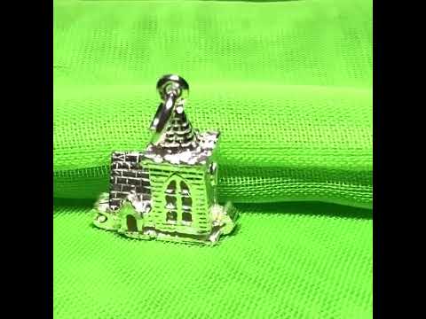 Video of Sterling Silver Church Solid Charm