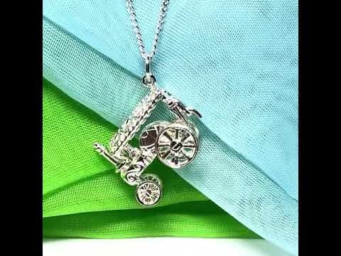 Traction Engine Necklace Sterling Silver Steam Engine