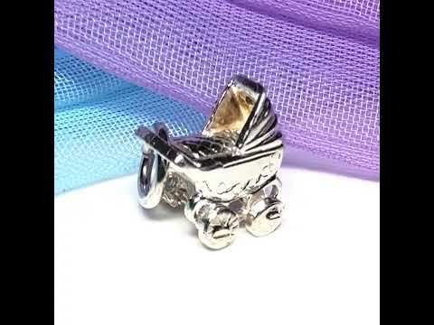 Video of A Pram Shaped Charm Sterling Silver