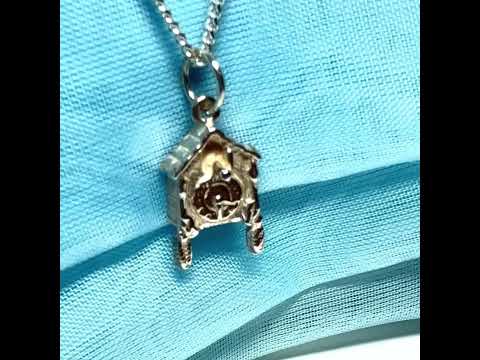 Cuckoo Clock Solid Sterling Silver Necklace Pendant