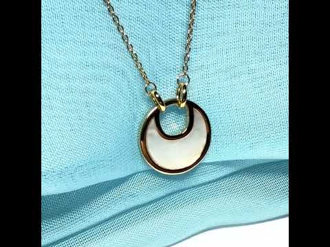 Fiorelli round Mother Of Pearl gold plated sterling silver necklace pendant