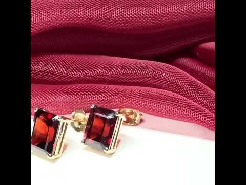 real parent square rectangle stud earrings yellow gold