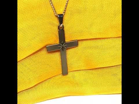 Diamond cut frosted solid yellow gold cross