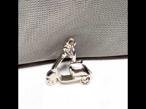 Video of a Vespa Scooter Shaped  Sterling Silver Charm