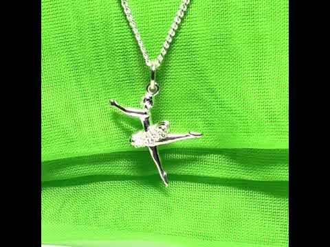 Video of a Ballerina Sterling Silver Necklace Pendant