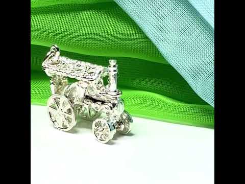 Traction Engine Charm Sterling Silver