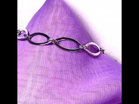 Marquise shaped solid sterling silver ladies bracelet