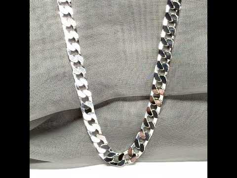 Solid Heavy Men's Sterling Silver Curb Necklace Chain
