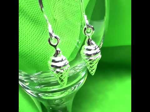 Ice cream shaped drop earrings sterling silver drop design