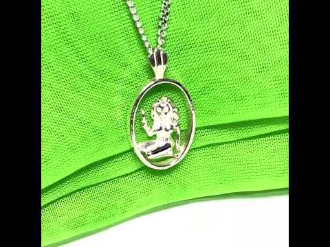 Video of a Virgo Zodiac Oval Necklace Sterling Silver Pendant