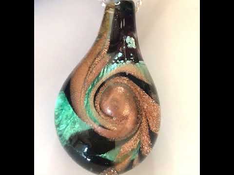 Sea Green Murano Glass Tear Drop Necklace