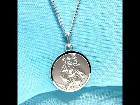 Sterling Silver Round St. Christopher Including Chain