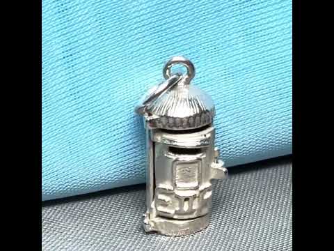Video of a Post Box Solid Sterling Silver Charm