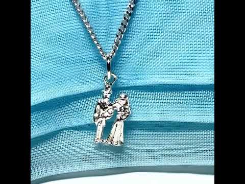 Bride And Groom Necklace Sterling Silver Pendant