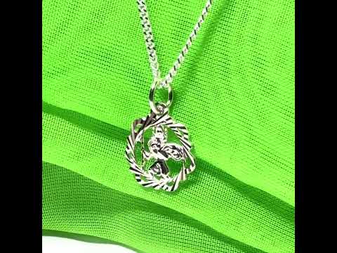 13 mm Sterling silver fancy Saint Christopher including chain
