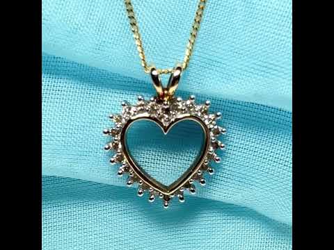 Half carat real diamond heart shaped necklace open pierced love pendant 50 points