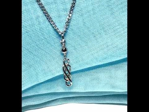 Video of a Ladies Celtic drop necklace sterling silver drop pendant