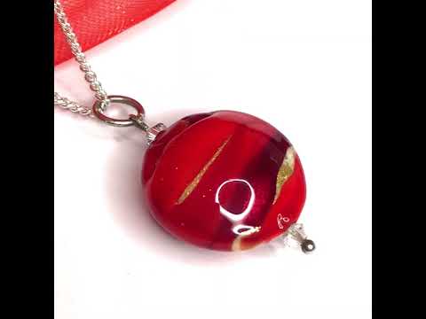 Video of a Red Gold Murano Gold Bead Necklace
